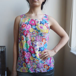 Forever 21 Sleeveless Multi-Colored Floral Top